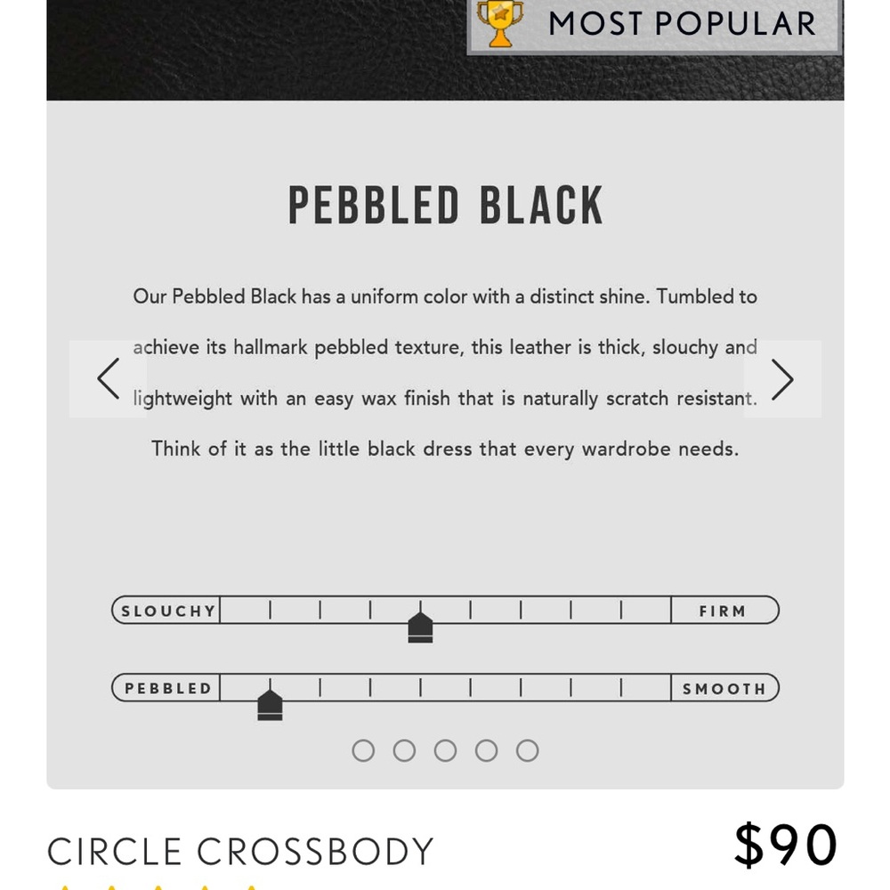 Portland Leather Goods Pebbled Black Small Circle Crossbody Bag - Picture 6 of 9